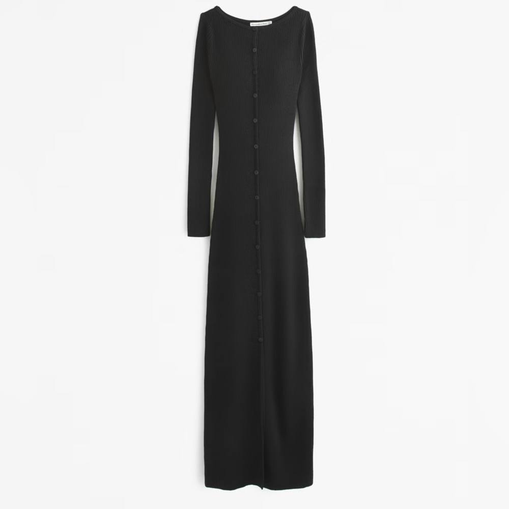 Abercrombie Long- Sleeve Button Through Sweater Maxi Dress